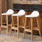Tabouret de bas de pied de bas de pied de lin scandinave 27,55 '' tabouret de bar en caoutchouc