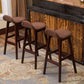 Tabouret de bas de pied de bas de pied de lin scandinave 27,55 '' tabouret de bar en caoutchouc