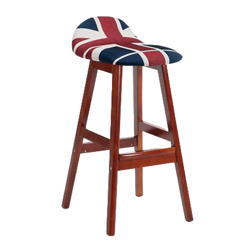 Tabouret de bas de pied de bas de pied de lin scandinave 27,55 '' tabouret de bar en caoutchouc