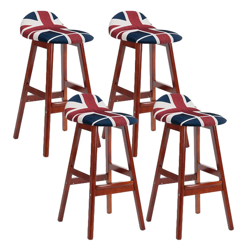 Tabouret de bas de pied de bas de pied de lin scandinave 27,55 '' tabouret de bar en caoutchouc