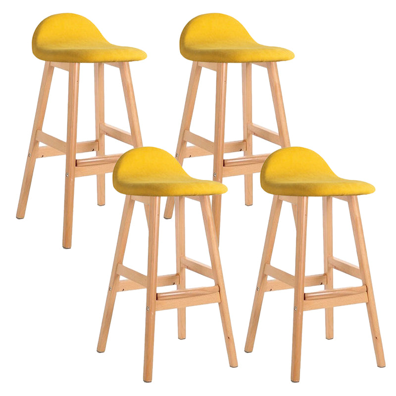 Tabouret de bas de pied de bas de pied de lin scandinave 27,55 '' tabouret de bar en caoutchouc