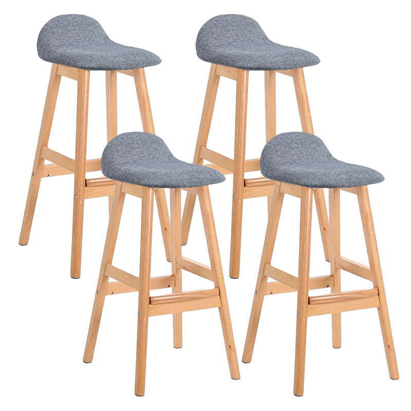 Tabouret de bas de pied de bas de pied de lin scandinave 27,55 '' tabouret de bar en caoutchouc