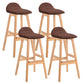 Tabouret de bas de pied de bas de pied de lin scandinave 27,55 '' tabouret de bar en caoutchouc
