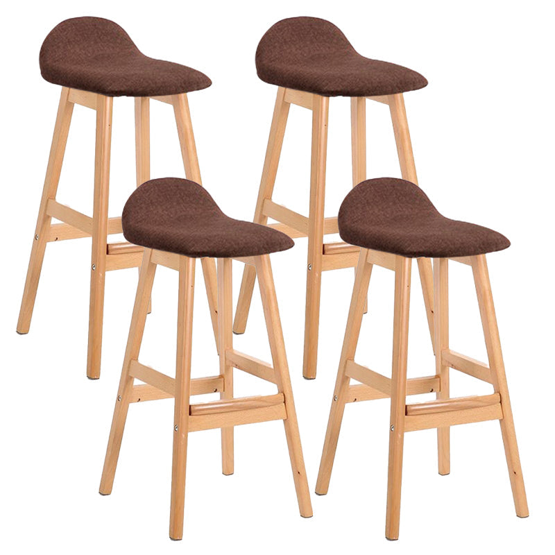 Tabouret de bas de pied de bas de pied de lin scandinave 27,55 '' tabouret de bar en caoutchouc