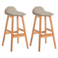 Tabouret de bas de pied de bas de pied de lin scandinave 27,55 '' tabouret de bar en caoutchouc