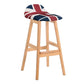 Tabouret de bas de pied de bas de pied de lin scandinave 27,55 '' tabouret de bar en caoutchouc