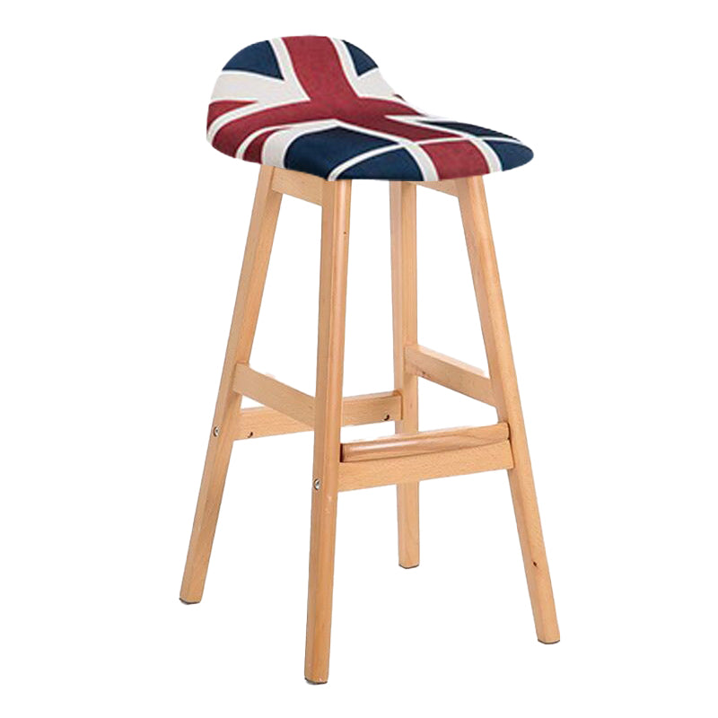 Tabouret de bas de pied de bas de pied de lin scandinave 27,55 '' tabouret de bar en caoutchouc