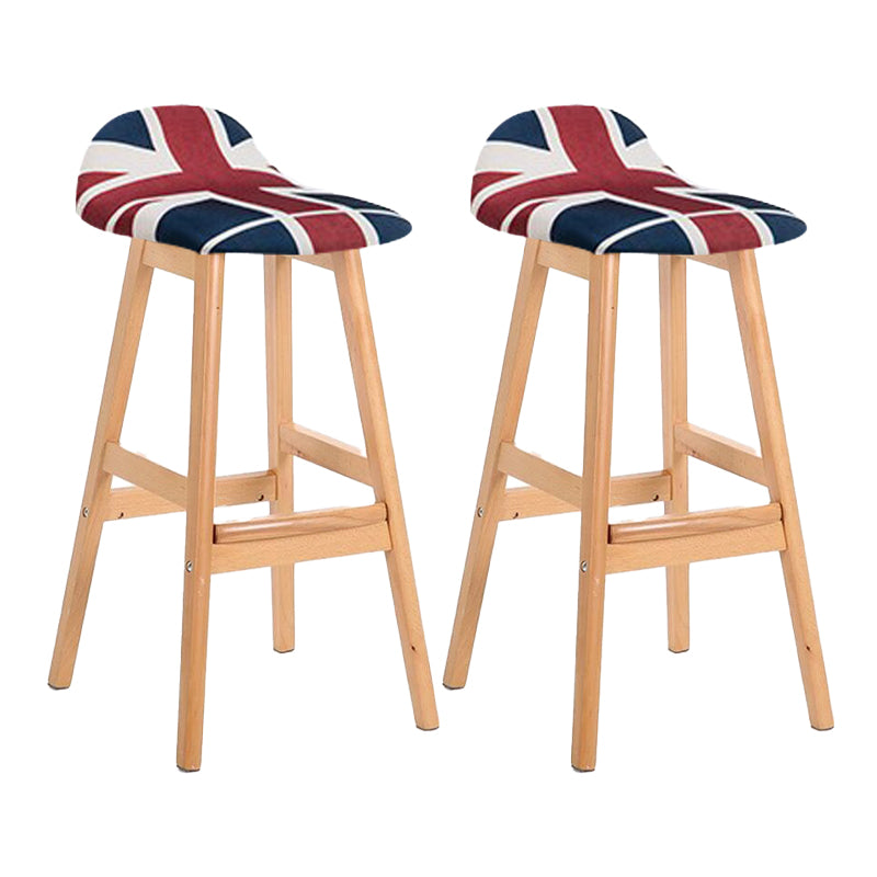 Tabouret de bas de pied de bas de pied de lin scandinave 27,55 '' tabouret de bar en caoutchouc