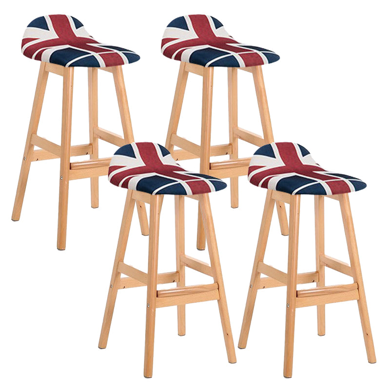 Tabouret de bas de pied de bas de pied de lin scandinave 27,55 '' tabouret de bar en caoutchouc