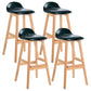 Tabouret de bas de pied de bas de pied de lin scandinave 27,55 '' tabouret de bar en caoutchouc