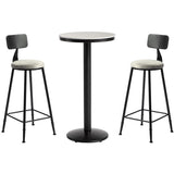 Industrial 1/2/3 Pieces Round Bar Table Set Sintered Stone Bistro Set for Home Use
