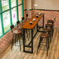 Industrial 1/2/5/9 Pieces Solid Wood Bar Table Set Rectangular Bistro Set