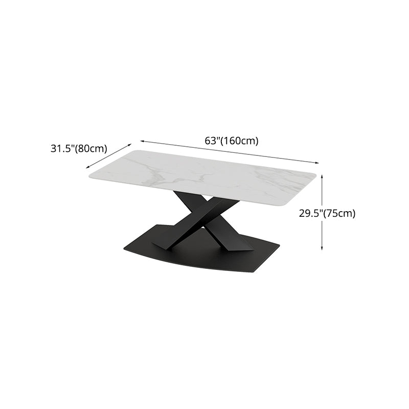 Moderne rechthoekige dinetteset 1/2/5/7-delige eettafelset met blad van gesinterd steen
