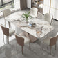 Designer Style Sintered Stone Dining Set Rectangle 1/4/5/7 Pieces Dining Area Table Set
