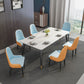 Glam Iron Dinette Set 1/4/7 Pieces Rectangle Dining Table Set with Sintered Stone Top