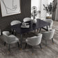 Glam Iron Dinette Set 1/4/7 Pieces Rectangle Dining Table Set with Sintered Stone Top