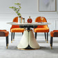 Nordic Glam Sintered Stone Dining Round Table Set 1/4/5/7 Pieces Dining Set