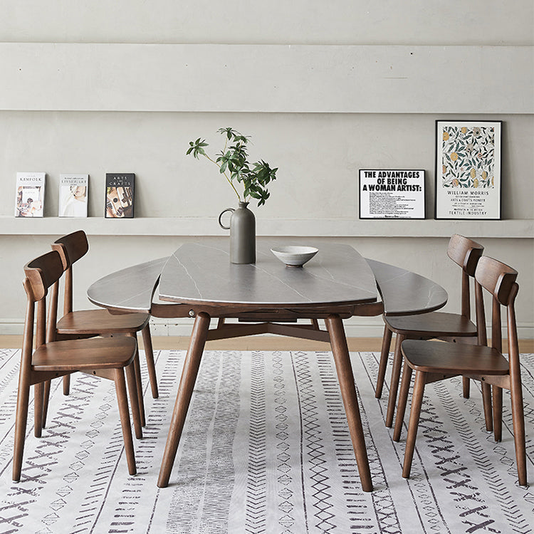 Modern Style Sintered Stone Dining Round Table Set 1/5/6/7 Pieces Dining Set