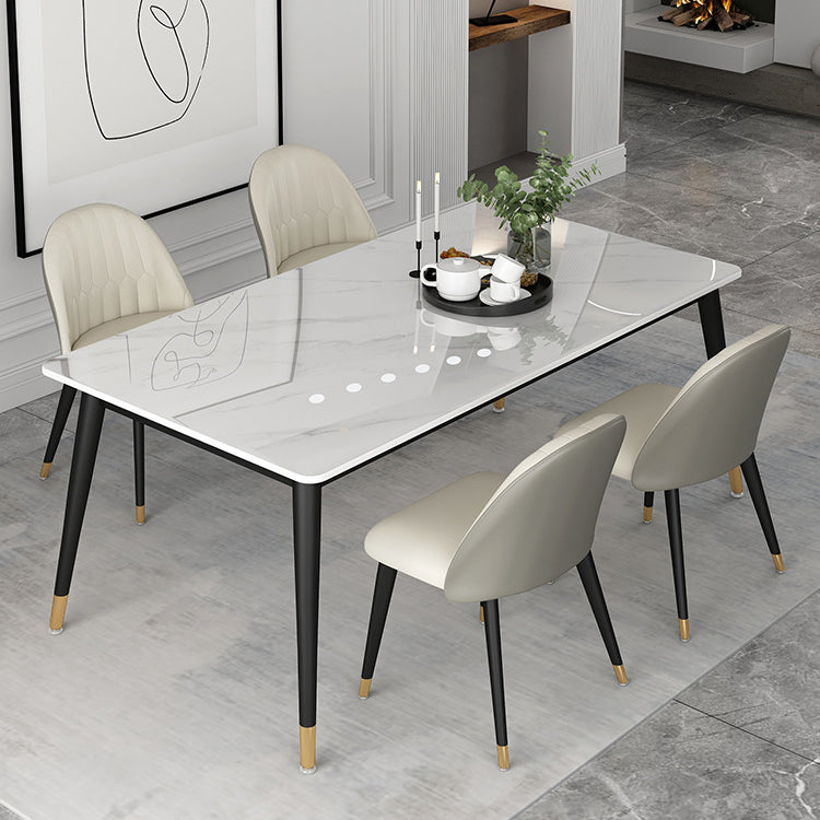 Glam Style Sintered Stone Dining Set Round 1/4/5/7 Pieces Dining Set
