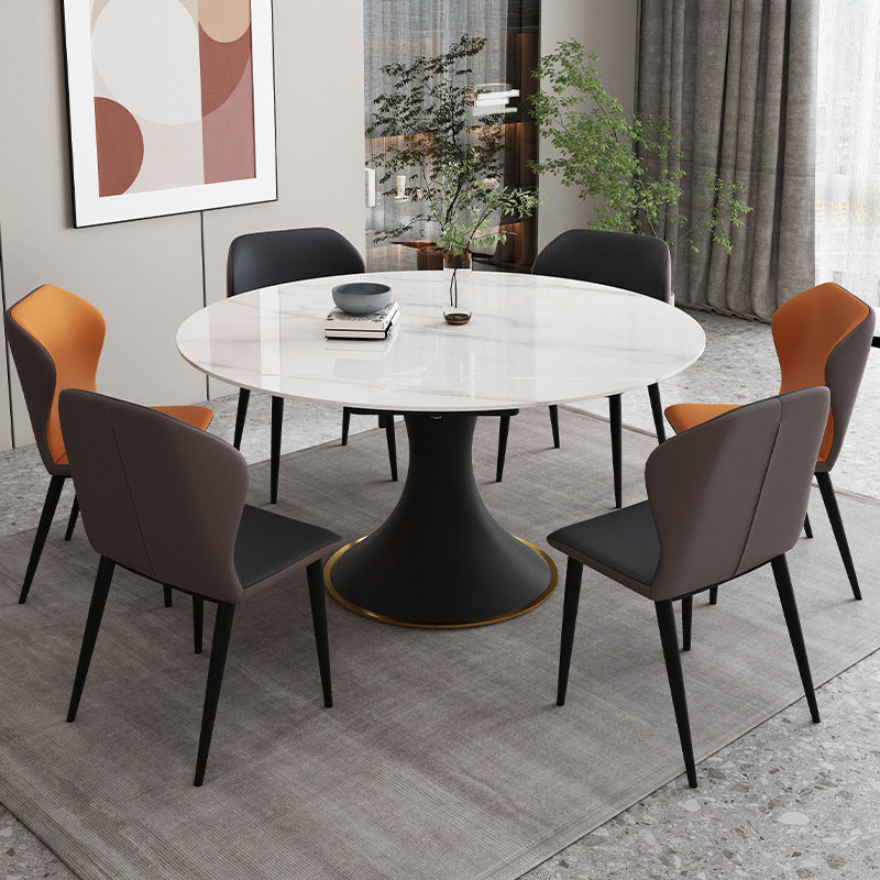 Contemporary Sintered Stone Dining Round Table Set 1/4/5/7 Pieces Dining Set