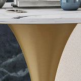 Glam Sintered Stone Dining Table Set Round 1/2/4/5 Pieces Dining Set for Home Use Clearhalo 'Dining Room Sets' 'Dining Tables & Seating' 'dining_room_set' 'furn' 'furn_dining_room_set' 'Furniture' 'Kitchen & Dining Furniture' 5217146