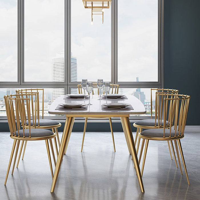 Set da pranzo rettangolare stile glam Set da pranzo da 1/5/6 pezzi per sale da pranzo