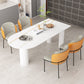 Free Form Dining Table Modern Sintered Stone Top Iron Base Table White Gold Without Chairs Clearhalo 'Dining Tables & Seating' 'Dining Tables' 'dining_table' 'furn' 'furn_dining_table' 'Furniture' 'Kitchen & Dining Furniture' 5217188