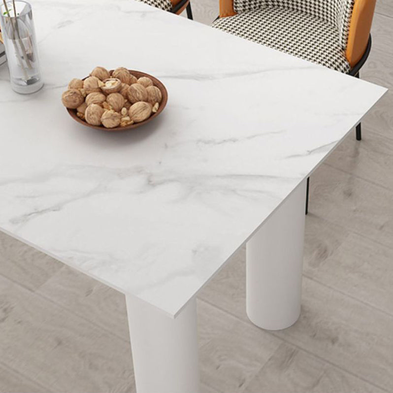 Free Form Dining Table Modern Sintered Stone Top Iron Base Table Clearhalo 'Dining Tables & Seating' 'Dining Tables' 'dining_table' 'furn' 'furn_dining_table' 'Furniture' 'Kitchen & Dining Furniture' 5217193