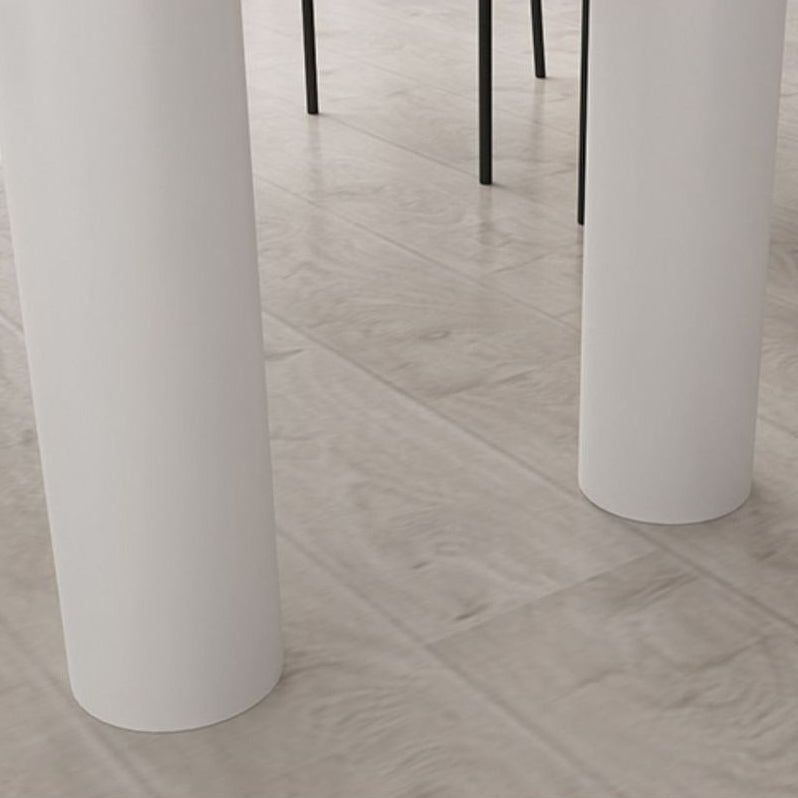 Free Form Dining Table Modern Sintered Stone Top Iron Base Table Clearhalo 'Dining Tables & Seating' 'Dining Tables' 'dining_table' 'furn' 'furn_dining_table' 'Furniture' 'Kitchen & Dining Furniture' 5217194