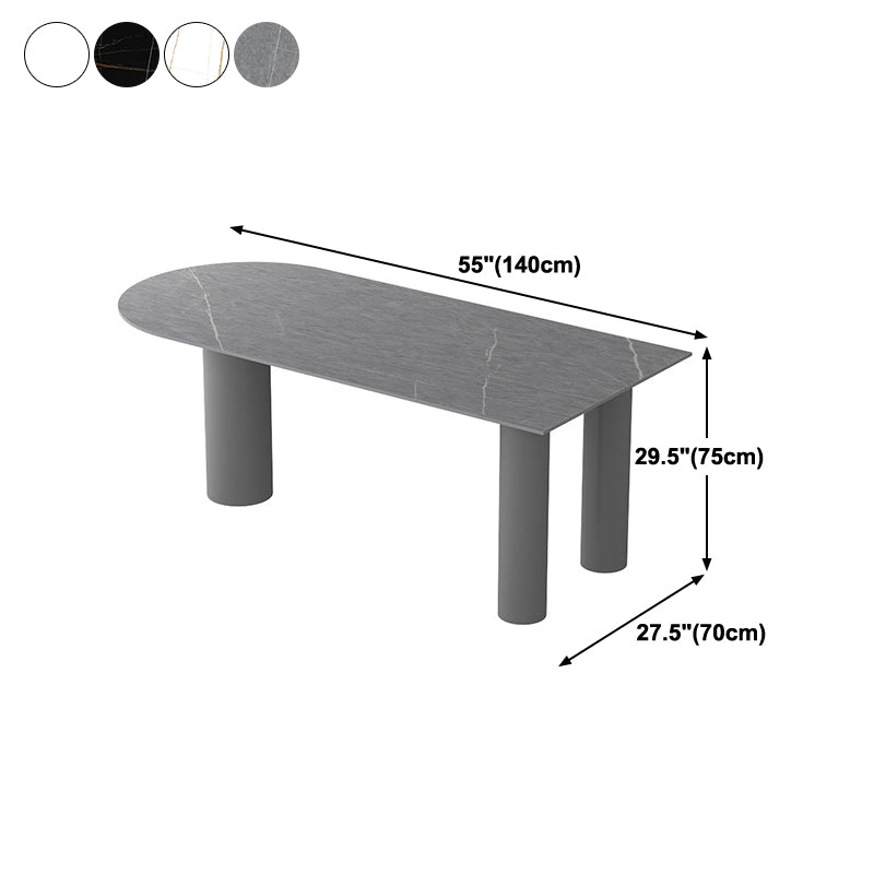 Free Form Dining Table Modern Sintered Stone Top Iron Base Table Clearhalo 'Dining Tables & Seating' 'Dining Tables' 'dining_table' 'furn' 'furn_dining_table' 'Furniture' 'Kitchen & Dining Furniture' 5217201