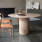 Table à manger à la maison de forme ronde Table de salle à manger en bois moderne