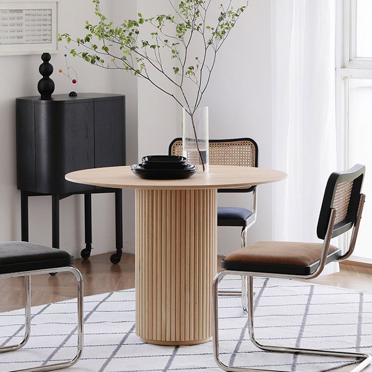Table à manger à la maison de forme ronde Table de salle à manger en bois moderne