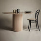 Table à manger à la maison de forme ronde Table de salle à manger en bois moderne
