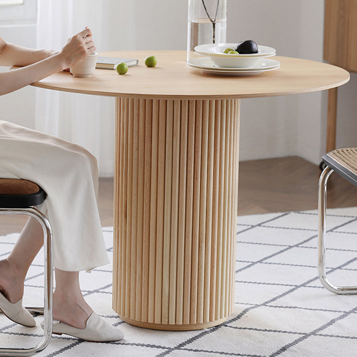 Table à manger à la maison de forme ronde Table de salle à manger en bois moderne
