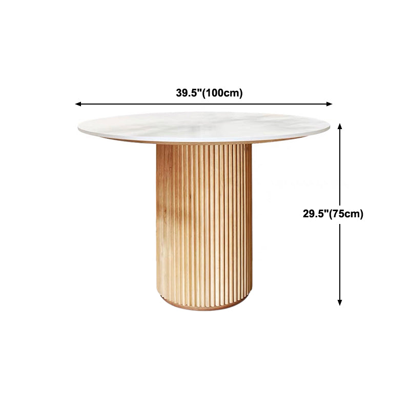 Table à manger à la maison de forme ronde Table de salle à manger en bois moderne