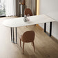 Simplicity Free Form Table Sintered Stone Top Iron Base Dining Table Clearhalo 'Dining Tables & Seating' 'Dining Tables' 'dining_table' 'furn' 'furn_dining_table' 'Furniture' 'Kitchen & Dining Furniture' 5217240