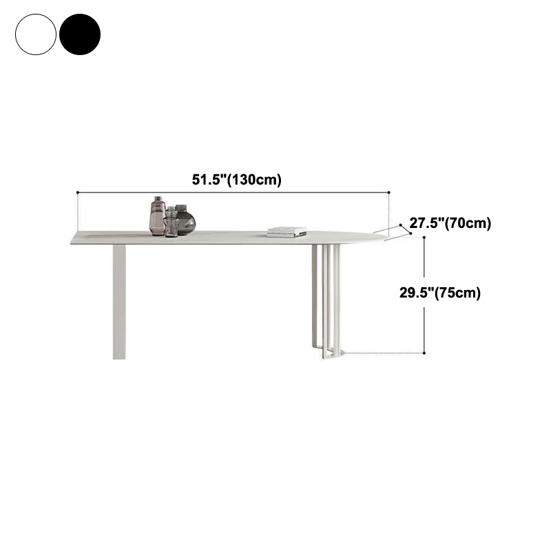 Simplicity Free Form Table Sintered Stone Top Iron Base Dining Table Clearhalo 'Dining Tables & Seating' 'Dining Tables' 'dining_table' 'furn' 'furn_dining_table' 'Furniture' 'Kitchen & Dining Furniture' 5217243