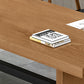 Rectangle Double Pedestal Dining Table Industrial Natural Wood and Metal Table