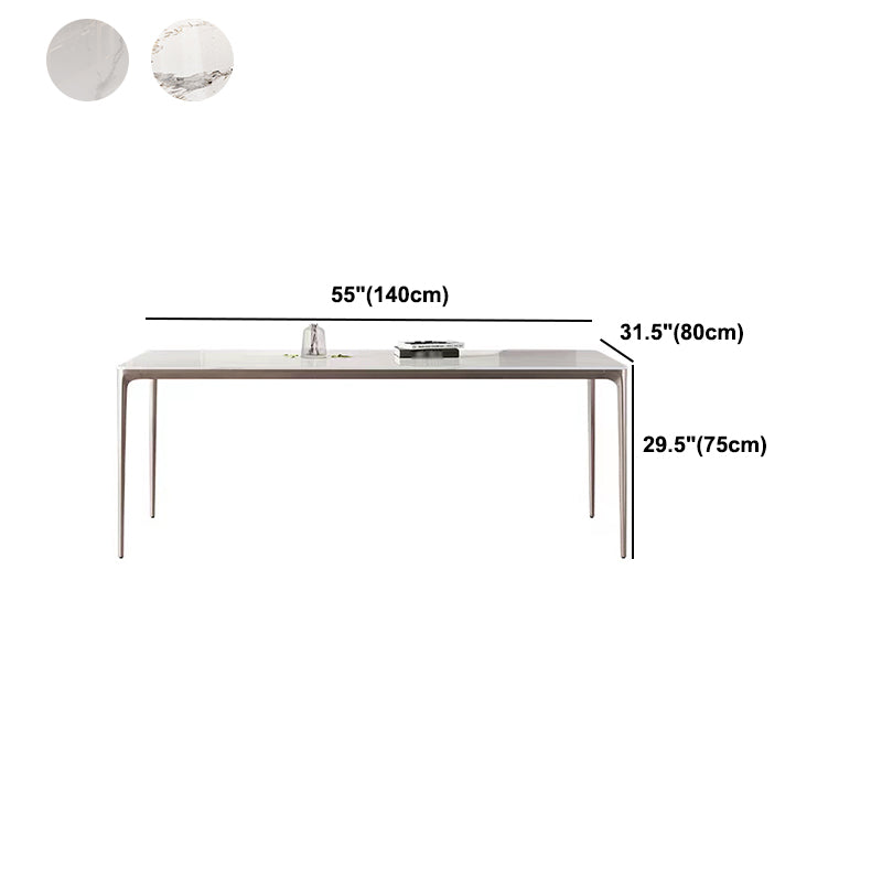 Modern Rectangle Dining Table Sintered Stone Table with 4 Legs Clearhalo 'Dining Tables & Seating' 'Dining Tables' 'dining_table' 'furn' 'furn_dining_table' 'Furniture' 'Kitchen & Dining Furniture' 5217294
