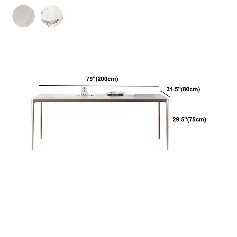 Modern Rectangle Dining Table Sintered Stone Table with 4 Legs Clearhalo 'Dining Tables & Seating' 'Dining Tables' 'dining_table' 'furn' 'furn_dining_table' 'Furniture' 'Kitchen & Dining Furniture' 5217297