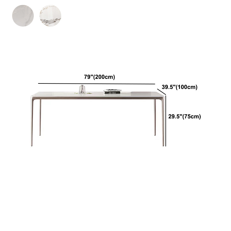 Modern Rectangle Dining Table Sintered Stone Table with 4 Legs Clearhalo 'Dining Tables & Seating' 'Dining Tables' 'dining_table' 'furn' 'furn_dining_table' 'Furniture' 'Kitchen & Dining Furniture' 5217298
