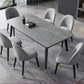 Rectangle 4 Legs Dining Table Modern Dining Room Table of Sintered Stone Gray 47.2"L x 23.6"W x 29.5"H Without Chairs Clearhalo 'Dining Tables & Seating' 'Dining Tables' 'dining_table' 'furn' 'furn_dining_table' 'Furniture' 'Kitchen & Dining Furniture' 5217301