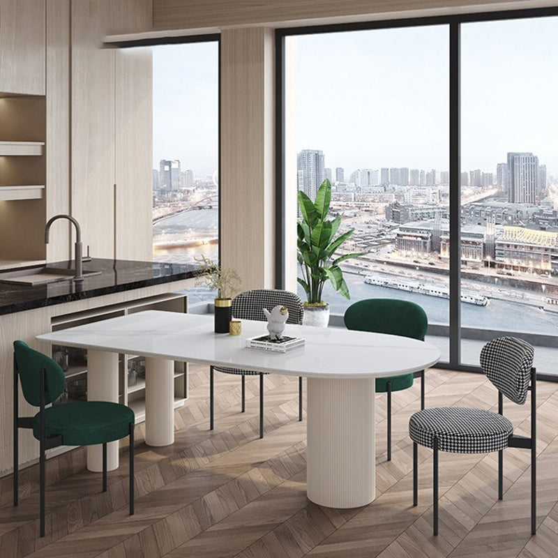 Mesa de comedor de forma gratuita Mesa de comedor de piedra sinterizada moderna para cocina