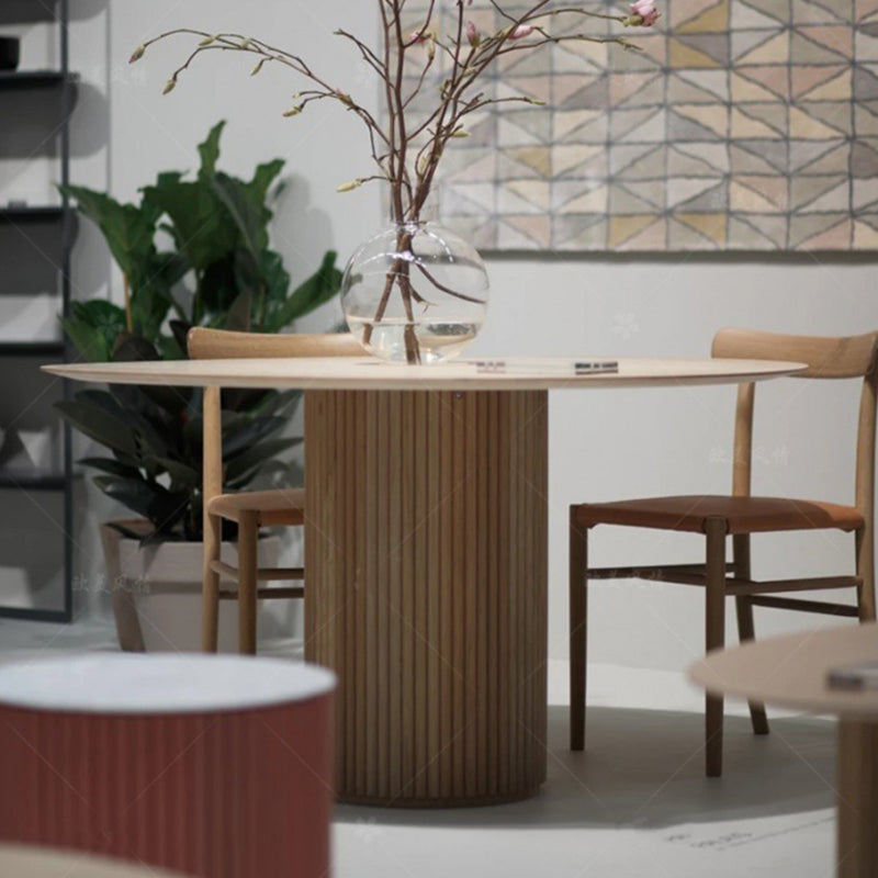 Modern White in Wood Counter Table Round Dining Table for Kitchen Natural 47.2"L x 47.2"W x 29.5"H Without Chairs Clearhalo 'Dining Tables & Seating' 'Dining Tables' 'dining_table' 'furn' 'furn_dining_table' 'Furniture' 'Kitchen & Dining Furniture' 5217428