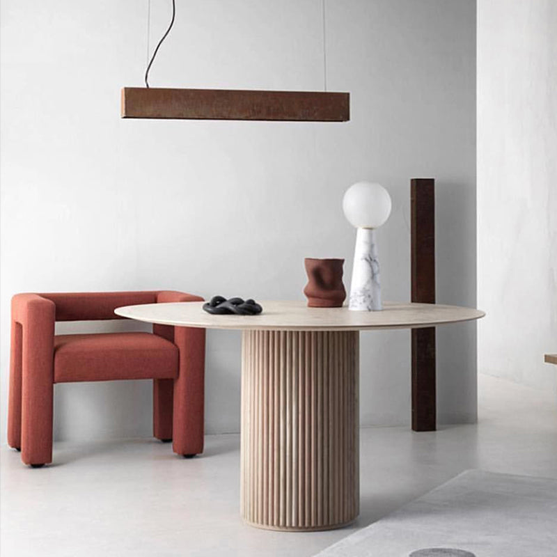 Modern White in Wood Counter Table Round Dining Table for Kitchen Clearhalo 'Dining Tables & Seating' 'Dining Tables' 'dining_table' 'furn' 'furn_dining_table' 'Furniture' 'Kitchen & Dining Furniture' 5217432