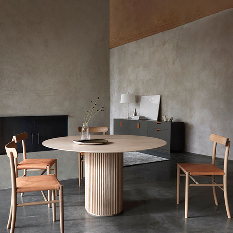 Modern White in Wood Counter Table Round Dining Table for Kitchen Clearhalo 'Dining Tables & Seating' 'Dining Tables' 'dining_table' 'furn' 'furn_dining_table' 'Furniture' 'Kitchen & Dining Furniture' 5217436