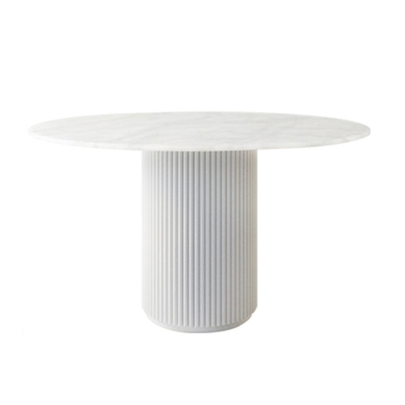 Modern White in Wood Counter Table Round Dining Table for Kitchen White Without Chairs Clearhalo 'Dining Tables & Seating' 'Dining Tables' 'dining_table' 'furn' 'furn_dining_table' 'Furniture' 'Kitchen & Dining Furniture' 5217438