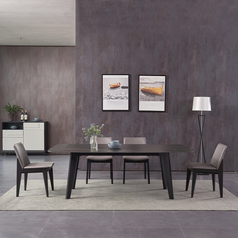 Industrial Black Table for Restaurant Dining Table with Wooden 4 Legs