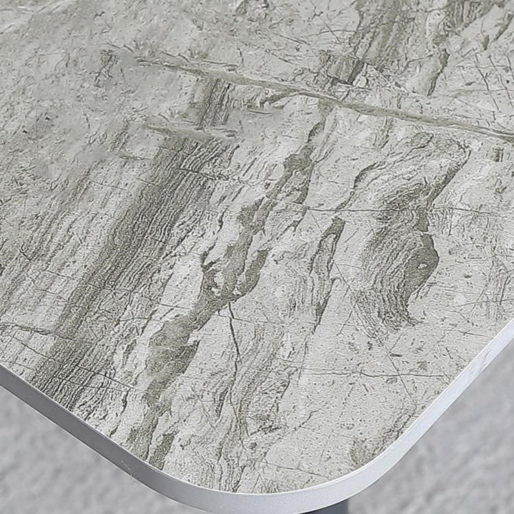 Gesinterde stenen eettafel moderne dubbele voetstuktafel voor thuisgebruik