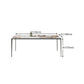 Industrial Style Rectangle Dining Table Stone Furniture with Metal 4 Legs